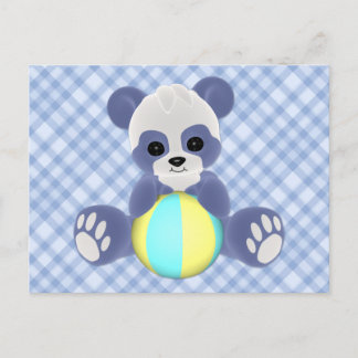Playful Panda Baby Boy Postcard Postkarte