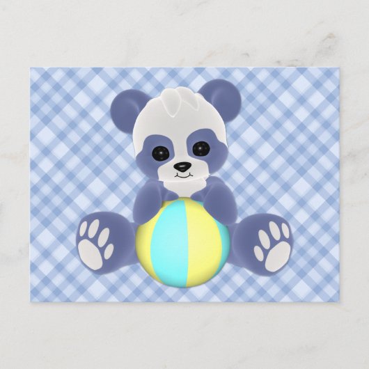 Playful Panda Baby Boy Postcard Postkarte (Vorderseite)