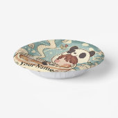 Playful Panda Coffee Ceramic Bowl Pappteller (Gewinkelt)