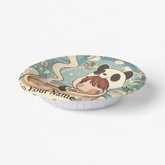 Playful Panda Coffee Ceramic Bowl Pappteller (Gewinkelt)