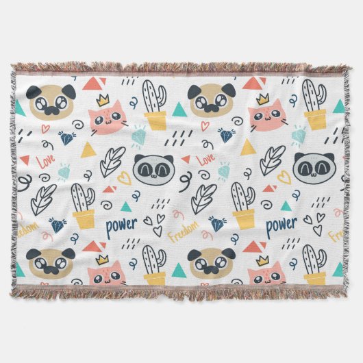 Playful Panda & Friends - Süße Tier Decke (Vorderseite)