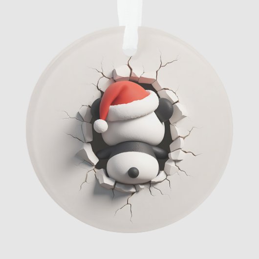 Playful Panda Holiday Breakout Ornament (Rückseite)