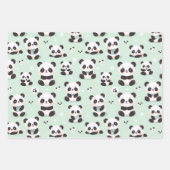 Playful Panda Pattern Geschenkpapier Set (Vorderseite)