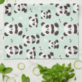 Playful Panda Pattern Geschirrtuch (Gefaltet)