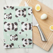 Playful Panda Pattern Geschirrtuch (Viertel Falte)