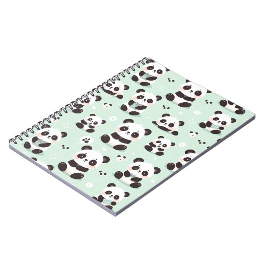 Playful Panda Pattern Notizblock (Linke Seite)
