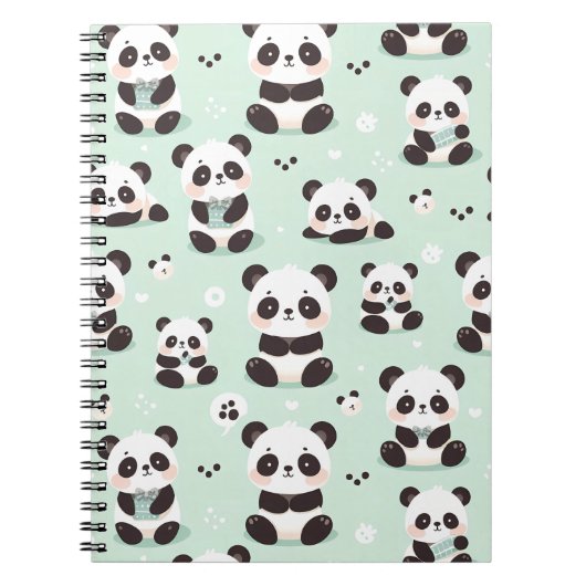 Playful Panda Pattern Notizblock (Vorderseite)