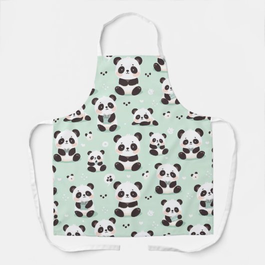 Playful Panda Pattern Schürze (Vorderseite)