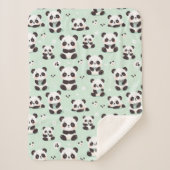 Playful Panda Pattern Sherpadecke (Vorderseite)