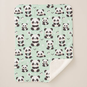 Playful Panda Pattern Sherpadecke