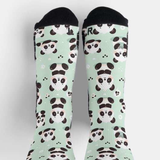Playful Panda Pattern Socken (Oben)