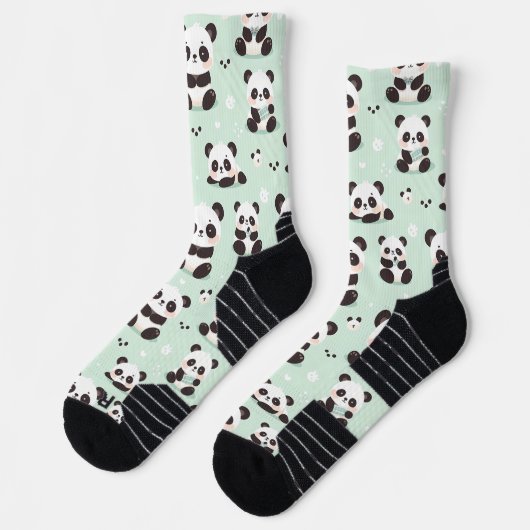 Playful Panda Pattern Socken (Links)