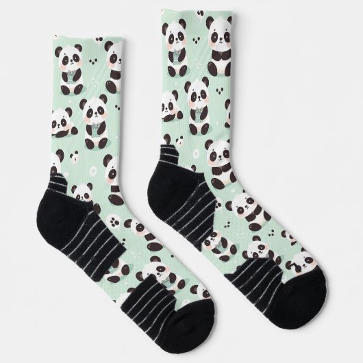 Playful Panda Pattern Socken (Rechts)