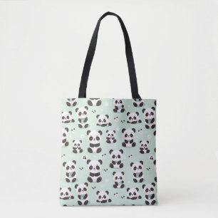 Playful Panda Pattern Tasche