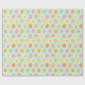 Playful Pastel Easter Eggs & Bunnies Spring Green Geschenkpapier (Flach)