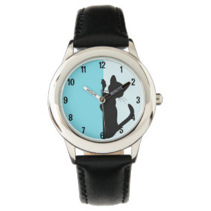 Playful Peeking Kitty Cat - Blau Armbanduhr