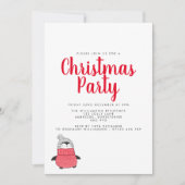 Playful Penguin Holiday Party Einladung (Vorderseite)