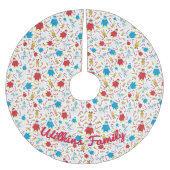 Playful Penguin Reindeer Snowman Design Polyester Weihnachtsbaumdecke (Vorderseite)