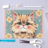 Playful Persian Cat Seidenpapier (Handwerk)