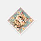 Playful Persian Cat Serviette (Ecke)
