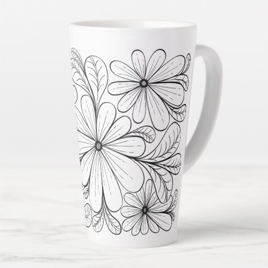 Playful Petals Latte Tasse (Rechte Ecke)