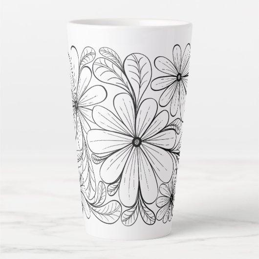 Playful Petals Latte Tasse (Vorderseite)