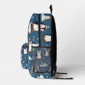 Playful Pinguin Pattern Bedruckter Rucksack (Rechts)