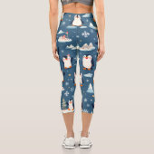 Playful Pinguin Pattern Capri Leggings (Rückseite)