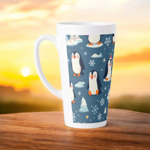Playful Pinguin Pattern Milchtasse