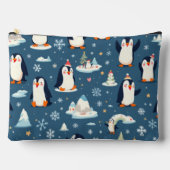 Playful Pinguin Pattern Zubehörtasche (Vorderseite)