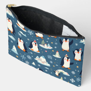Playful Pinguin Pattern Zubehörtasche