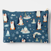 Playful Pinguin Pattern Zubehörtasche (Rückseite)