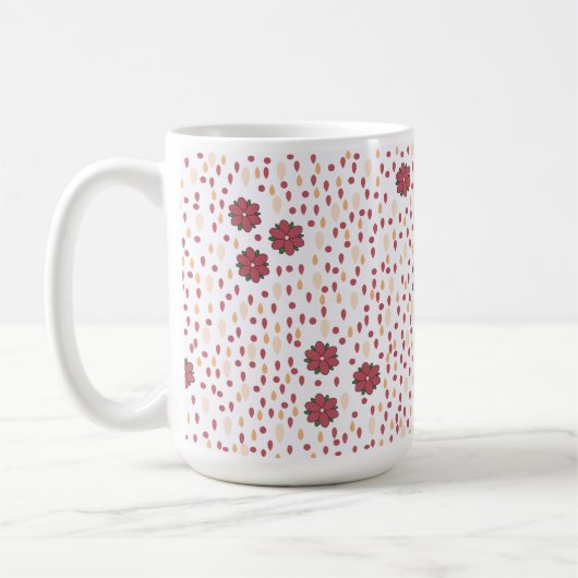 Playful Pink and Red Folk Art Floral Tasse (Links)