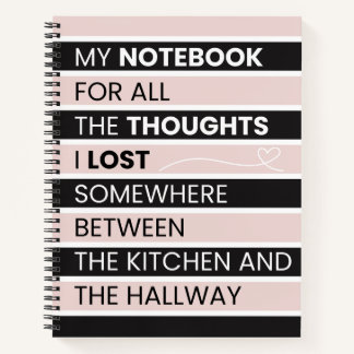 Playful Pink & Black Stripes Notizblock