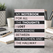  Playful Pink & Black Stripes  Notizblock