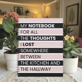  Playful Pink & Black Stripes  Notizblock