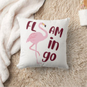 Playful Pink Flamingo Typografy Art Kissen (Decke)