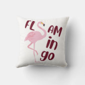Playful Pink Flamingo Typografy Art Kissen (Rückseite)