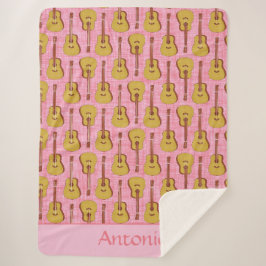 Playful Pink Guitar Music Lover Design Sherpadecke