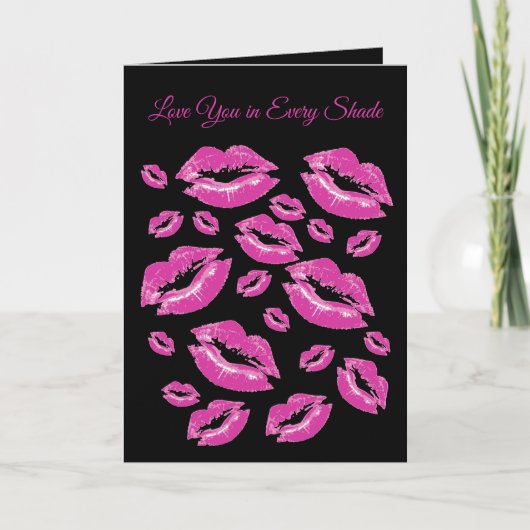 Playful Pink Lip Print Flirtatious Fun Karte (Vorderseite)