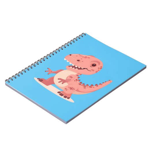 Playful Pink T-Rex Dino Notizblock (Linke Seite)