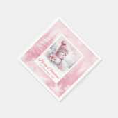 Playful Pinkmas Christmas Napkins Winter Scene Kid Serviette (Ecke)