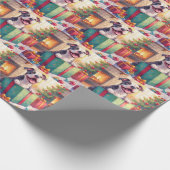 Playful Pitbull Opening Christmas Gifts Holiday Geschenkpapier (Ecke)