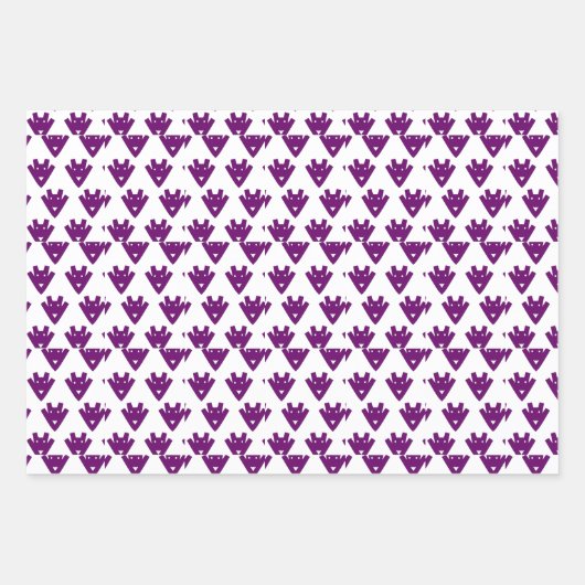 Playful Pixel Faces – Retro-Inspired Geometric Cha Geschenkpapier Set (Vorderseite)