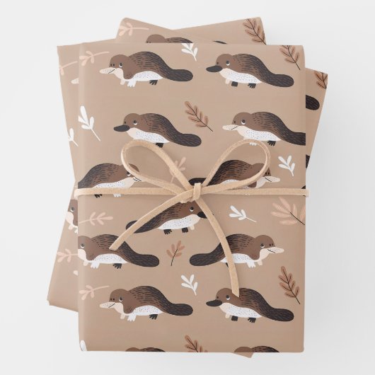 Playful Platypus Pattern Geschenkpapier Set (Beispiel)
