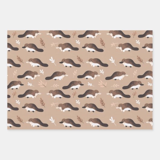 Playful Platypus Pattern Geschenkpapier Set (Vorderseite)