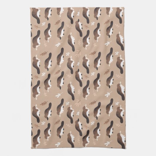 Playful Platypus Pattern Geschirrtuch (Vertikal)