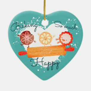 Playful Plätzchen, die Button Weihnachtsverzierung Keramik Ornament