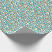 Playful Polka Dot Blue und Orange Abstrakte Schlan Geschenkpapier (Ecke)