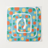 Playful Polka Dot Blue und Orange Abstrakte Schlan Wandteppich (Vorderseite (Horizontal))